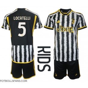 Juventus Manuel Locatelli #5 Replika Hemmatröja Barn 2023-24 Kortärmad (+ Korta byxor)